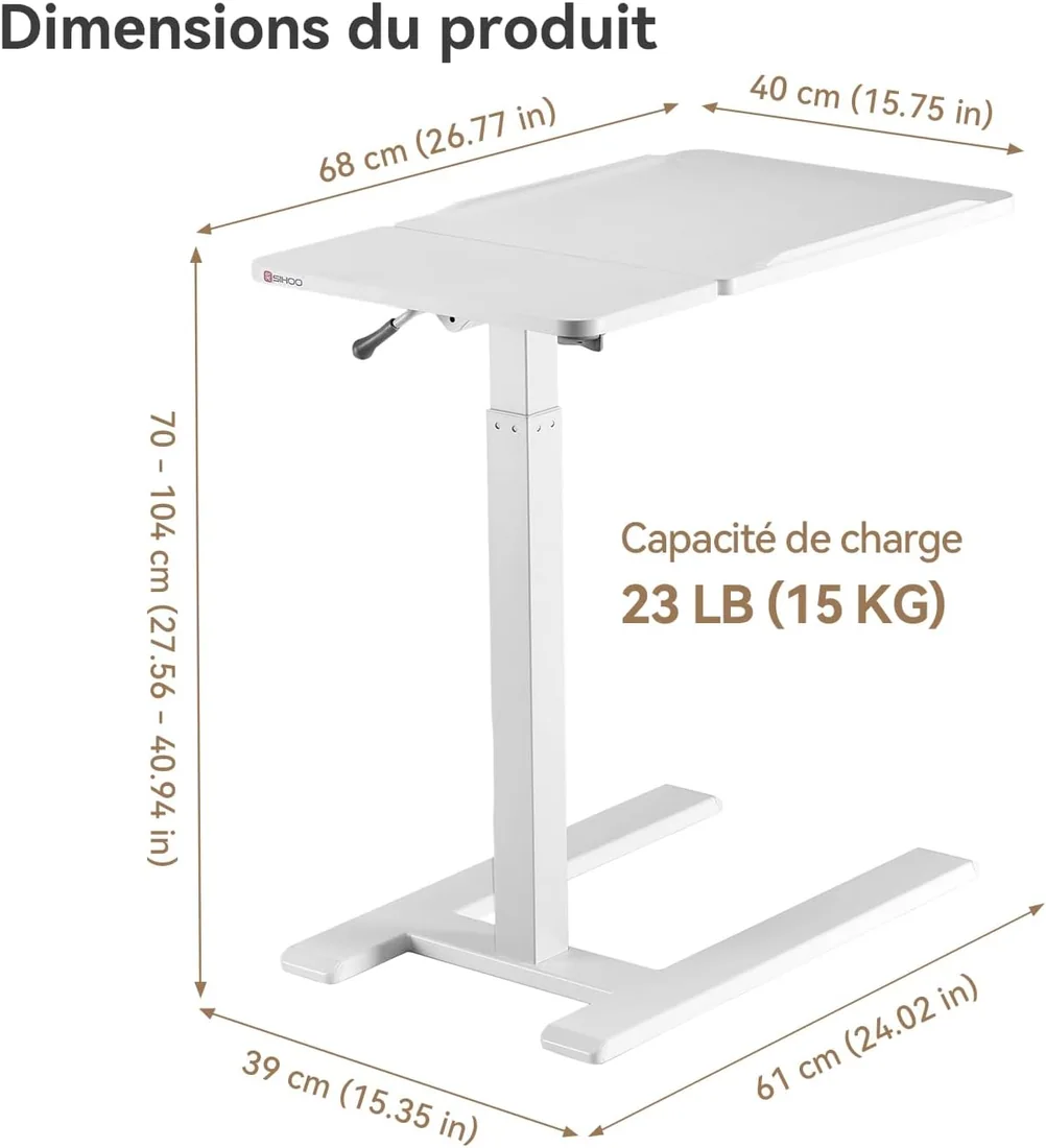 Sihoo D01 Table mobile, référence B0DDWMHSBT — miniature 3