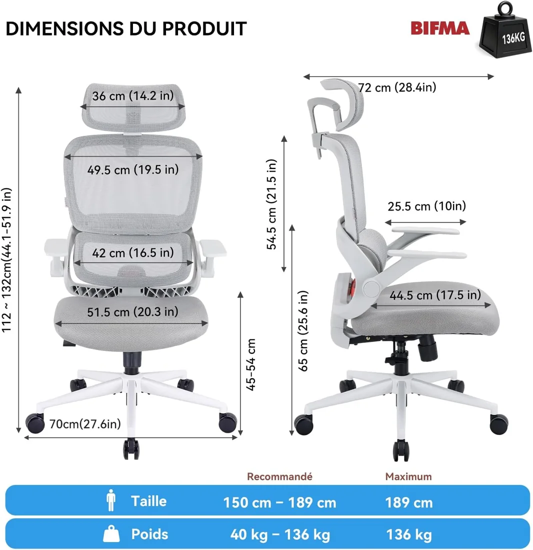 Sihoo Chaise ergonomique adaptative, référence B0HFN53ZMK — miniature 2